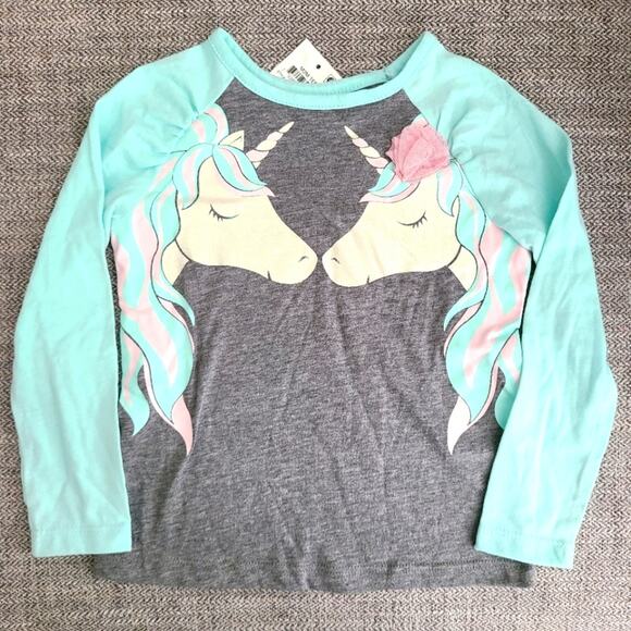 Epic Threads sparkle unicorn raglan long sleeve tee Size 2T - Picture 1 of 6